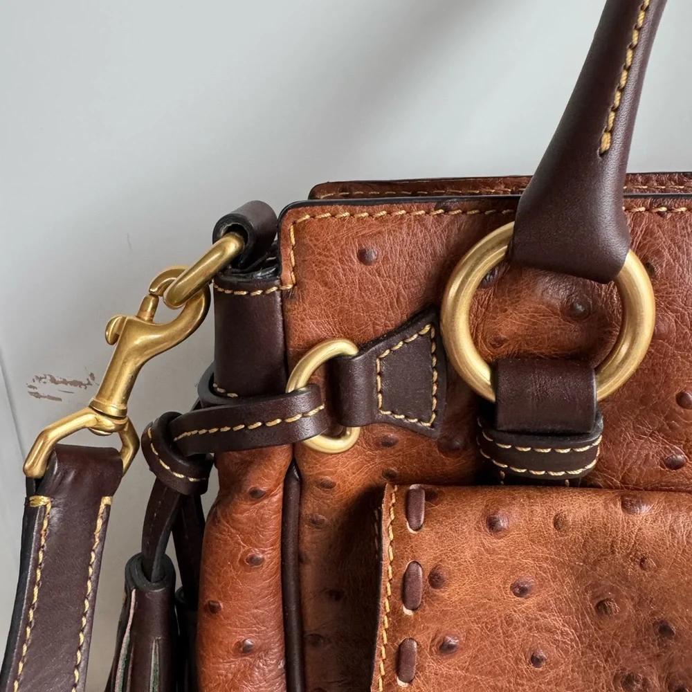 Dooney & Bourke Ostrich Exotic
Leather Medium Pocket Satchel (OT977) - Picture 8 of 15